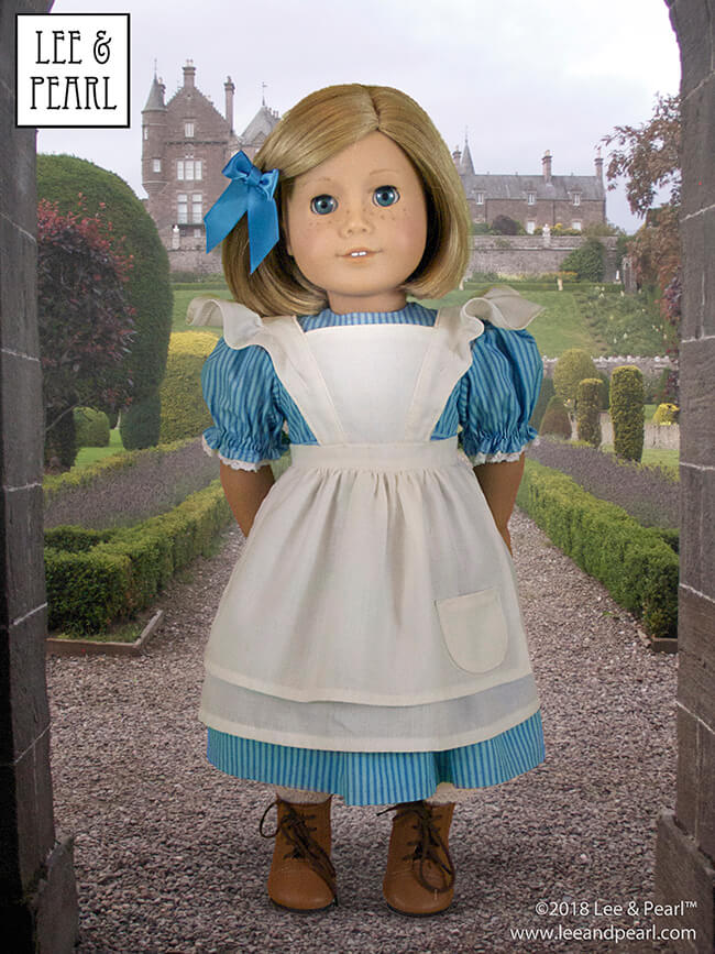Who else is mesmerized by the Great British Baking Show this holiday season? Today, we're presenting baking-themed patterns for dolls, perfect for gifts, holiday scenes, sewing along to your favorite new TV show — and for Blaire Wilson, the COMING SOON 2019 American Girl Girl of the Year! Here’s Pattern 1022: Cookie Time Apron, Pinafore and Oven Mitt for 18 Inch Dolls, available in the Lee & Pearl Etsy store at https://www.etsy.com/listing/213964231/lp-pattern-1022-cookie-time-apron