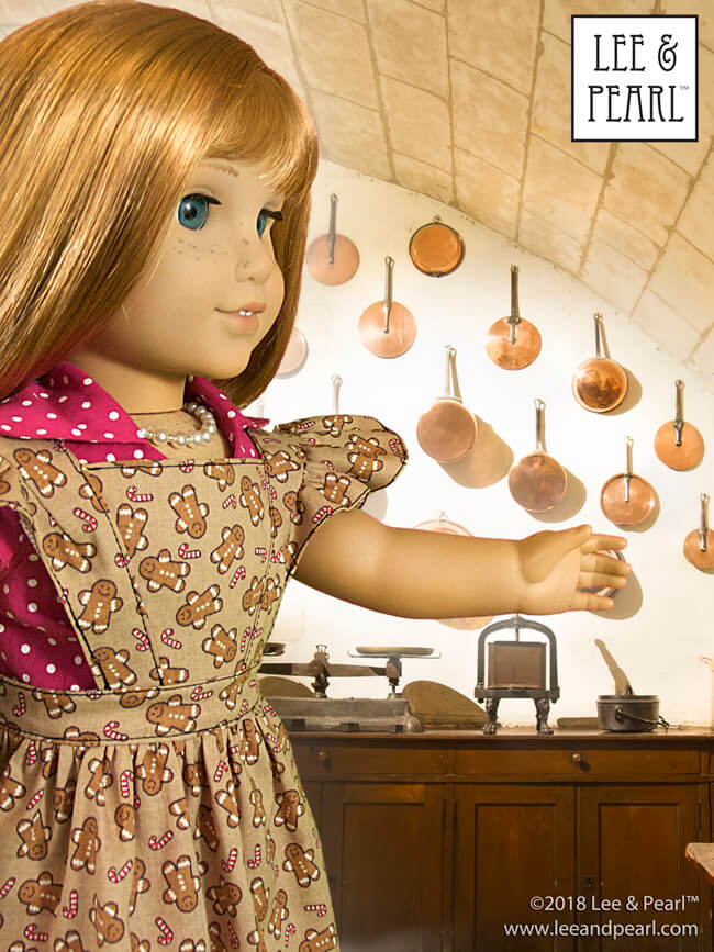 Who else is mesmerized by the Great British Baking Show this holiday season? Today, we're presenting baking-themed patterns for dolls, perfect for gifts, holiday scenes, sewing along to your favorite new TV show — and for Blaire Wilson, the COMING SOON 2019 American Girl Girl of the Year! Here’s Pattern 1022: Cookie Time Apron, Pinafore and Oven Mitt for 18 Inch Dolls, available in the Lee & Pearl Etsy store at https://www.etsy.com/listing/213964231/lp-pattern-1022-cookie-time-apron