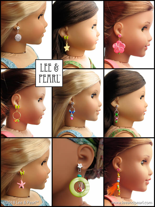 We're proud to present the NEW Lee & Pearl craft guide — INTRODUCTION TO JEWELRY MAKING FOR VINYL PLAY DOLLS (18 Inch, 16 Inch, 14 1/2 Inch and beyond!) We know that you work hard to get your doll’s style just right. But clothes can only be one part of any look. Learn how to make your own doll-scale EARRINGS, BRACELETS and NECKLACES as well, to fully explore your doll's unique style. We’ve even included directions to pierce your own doll’s ears safely and easily.