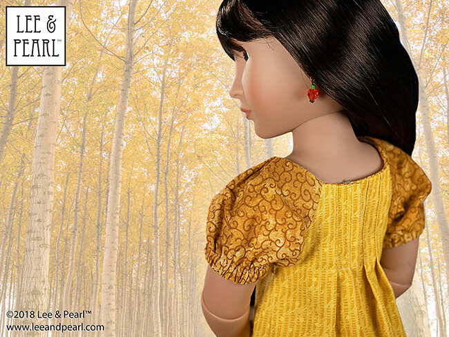 FREE PATTERN! Subscribe to the Lee & Pearl mailing list and we'll send you Pattern 1038: The Gift Bow Front Dress for 18 inch American Girl, 16 inch A Girl for All Time and 14 1/2 inch Wellie Wisher and similar dolls as our FREE gift. Make this lovely, festive dress from quarter yards or fat quarters of a wide range of fabrics -- quilting cottons to silks. This pattern won't remain FREE forever. Don't miss out, join our mailing list today at www.leeandpearl.com.