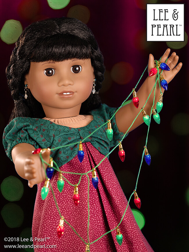 The holidays are almost here — in just a few more days we'll be sharing Pattern 1038: The Gift Bow Front Dress for 18 Inch American Girl, 16 Inch A Girl for All Time and 14 1/2 Inch Wellie Wisher dolls with all our friends! This will be our new FREE pattern for Lee & Pearl mailing list subscribers. Don't miss out — sign up today at www.leeandpearl.com
