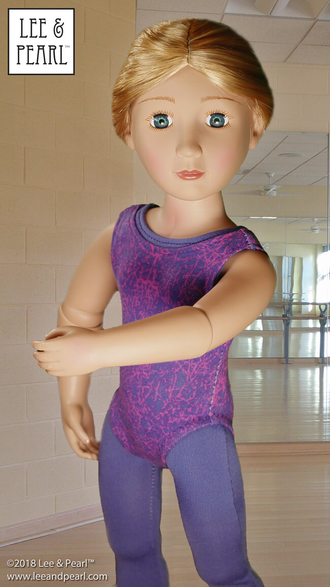 Introducing Lee & Pearl Pattern 1051: Ballet Basics Leotard, Unitard and One Piece Swimsuit for 18 Inch, 16 Inch and 14 1/2 Inch Dolls – an essential basics pattern, newly redesigned for a perfect, individualized fit on each doll size. This pattern is also a great introduction to working with stretch fabrics, as it includes our careful directions and NO SERGER? NO PROBLEM tips and tricks. Find this flexible basics pattern for American Girl, A Girl for All Time and Wellie Wisher dolls in the leeandpearl Etsy shop.