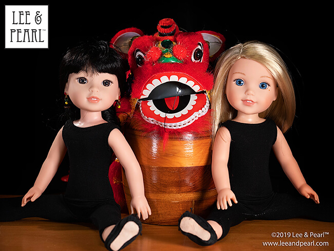 Happy Lunar New Year — and happy Year of the Pig from Lee & Pearl!  Pig years are thought to be joyous times, full of friendship, luck and good fortune. How fitting, as we are sharing this newsletter with friends, and we've stuffed it with a wealth of lucky doll-scale finds from our recent travels — like this great Lion Dance puppet, perfect for Wellie Wishers™ and other 14 1/2 inch dolls. Enjoy!