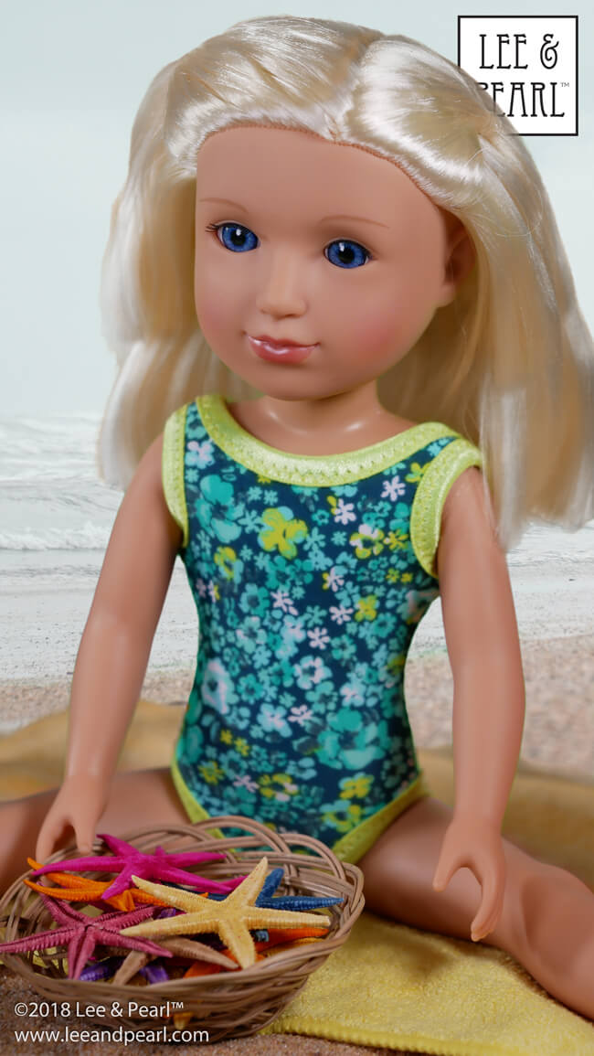 Introducing Lee & Pearl Pattern 1051: Ballet Basics Leotard, Unitard and One Piece Swimsuit for 18 Inch, 16 Inch and 14 1/2 Inch Dolls – an essential basics pattern, newly redesigned for a perfect, individualized fit on each doll size. This pattern is also a great introduction to working with stretch fabrics, as it includes our careful directions and NO SERGER? NO PROBLEM tips and tricks. Find this flexible basics pattern for American Girl, A Girl for All Time and Wellie Wisher dolls in the leeandpearl Etsy shop.