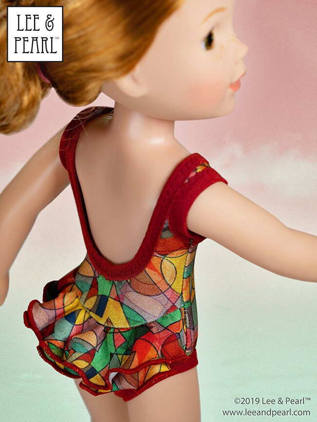 Welcome summer with Lee & Pearl and our prettiest doll swimsuit pattern — Pattern 1058: Retro Ruffled Swimsuit and High Waisted Bikini for Dolls — NOW AVAILABLE for 16 inch A Girl for All Time® dolls and 14 1/2 inch WellieWishers® and similar dolls, as well as 18 inch American Girl® dolls.