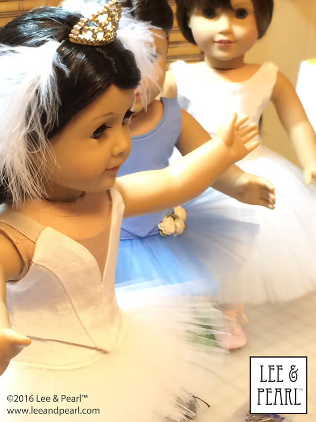 We are proud to announce the release of Lee & Pearl Ballet Performance patterns — newly redesigned for 16 inch A Girl for All Time® dolls and 14 1/2 inch WellieWishers® and similar dolls, as well as 18 inch American Girl® dolls. Buy both patterns, or get the discounted bundle for ultimate mix-and-match flexibility to make just-like-the-real-thing dance and recital tutus and costumes for all your favorite dolls.