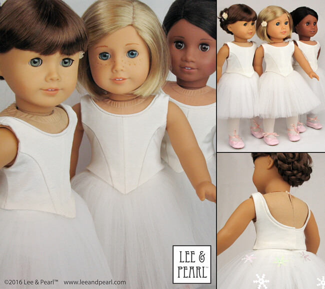 Make amazing GIFTS with the Lee & Pearl Ballet Performance Bundle for 18 Inch (American Girl) dolls. This bundle includes both our Prima Ballerina strapless bodice and Classical tutu pattern and our Corps de Ballet scoop neck bodice and Romantic tutu pattern, for ultimate mix-and-match flexibility. Find this unique pattern bundle in the Lee & Pearl Etsy store.