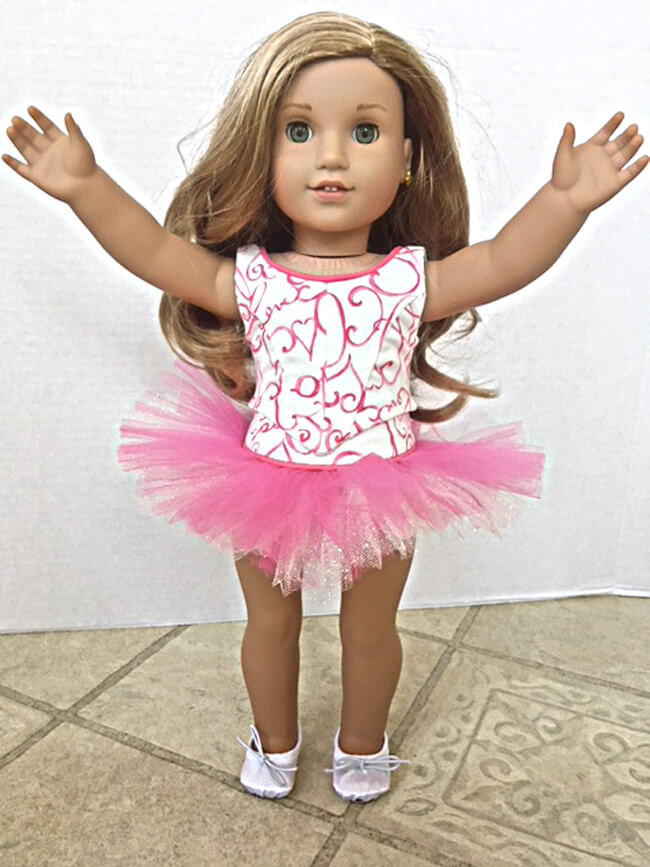 Introducing Lee & Pearl Pattern 1075: Ballet Slippers for 18 Inch, 16 Inch and 14 1/2 Inch Dolls — just like the real thing, and so easy to make you won't believe it. We're SO THRILLED that Melangell chose to match her ballet slippers to this gorgeous classical ballet tutu and bodice ensemble, made using the Lee & Pearl Ballet Performance Bundle patterns. Find these wonderful patterns for 18 inch dolls in the leeandpearl Etsy shop.
