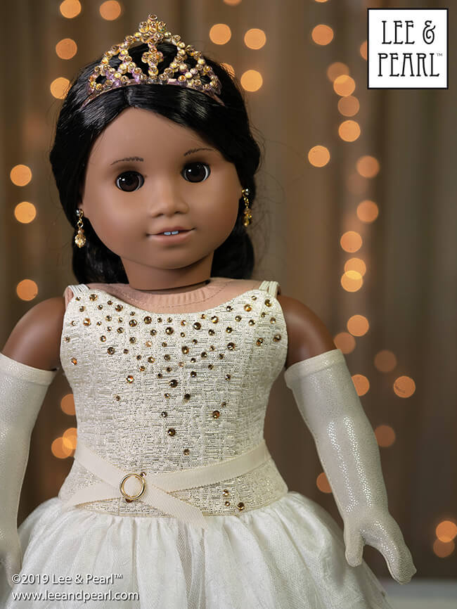 Introducing a new dance and glamorous evening gown pattern for American Girl dolls from Lee & Pearl - Pattern 1076 Grand Gala Dropped Waist Ballgown with Evening Gloves and Russian Ballet Bodice with Neo-Classical Tutu, Basque and Panty for 18 inch dolls. In honor of Cyber Week and holiday gift sewing, this pattern will be ON SALE at 20% off through Thursday, December 12, 2019.