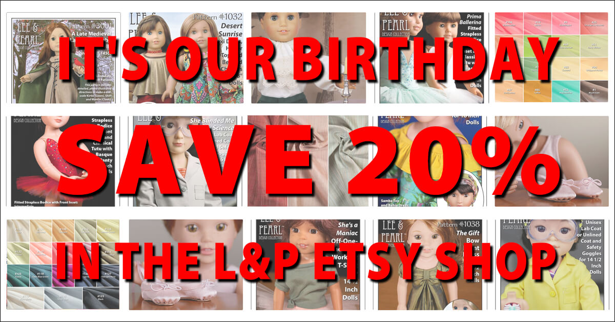 It's the Lee & Pearl Anniversary Sale! Save 20% off everything in our Etsy shop, including our Christmas in July Mystery Bags, now with BONUS silk fabric.