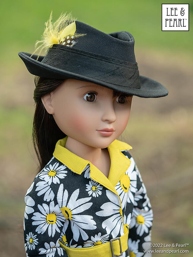 Introducing our new FREE pattern for mailing list subscribers — Lee & Pearl Pattern 2023: The Fedora Hat for 18", 16" and 14 1/2" Dolls. For this pattern, our designer reimagined iconic molded hat elements as flat pattern shapes and seams. 

That's right — this is an entirely SEWN hat. And it's sized to fit all three of our favorite dolls: American Girl, A Girl for All Time and WellieWishers and similar dolls.

Join the Lee & Pearl mailing list at www.leeandpearl.com and get this pattern as our exclusive FREE gift!