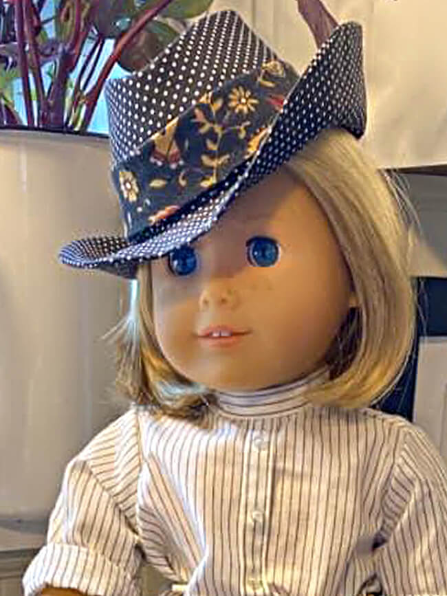 Look Who’s Making … Lee & Pearl Pattern 2023: The Fedora Hat for Dolls! We’re so excited about all the wonderful hats our friends are making for their dolls using this pattern — our current exclusive pattern for L&P mailing list subscribers. Want your own copy of this unique, versatile pattern? Join the Lee & Pearl mailing list at www.leeandpearl.com to get Pattern 2023 as our FREE gift!