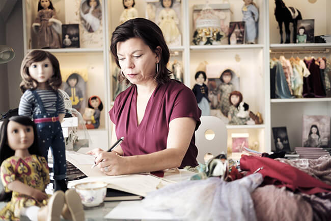 Meet the Dollmaker — Lee & Pearl interview Frances Cain, the creator of the A Girl for All Time® line of historical and modern 16 inch play dolls | Photo: Frances Cain. Image reproduced courtesy of Daughters of History Ltd.