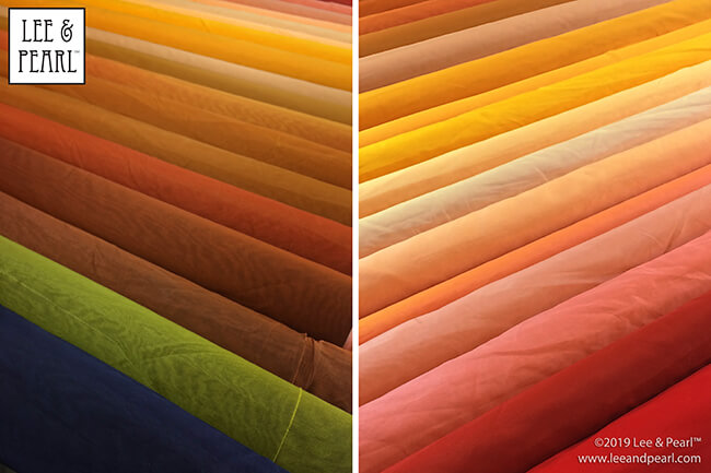 With a glorious palette of OVER ONE HUNDRED AND TEN colors spread out on the worktable in front of us, we like to think that each of our carefully chosen, five-color Lee & Pearl MYSTERY PACK silk organza kits is a unique work of art, with a unique story to tell.  Wouldn't you like to be the one imagining that story for your own kit? Now you can! CLICK THROUGH to see how!