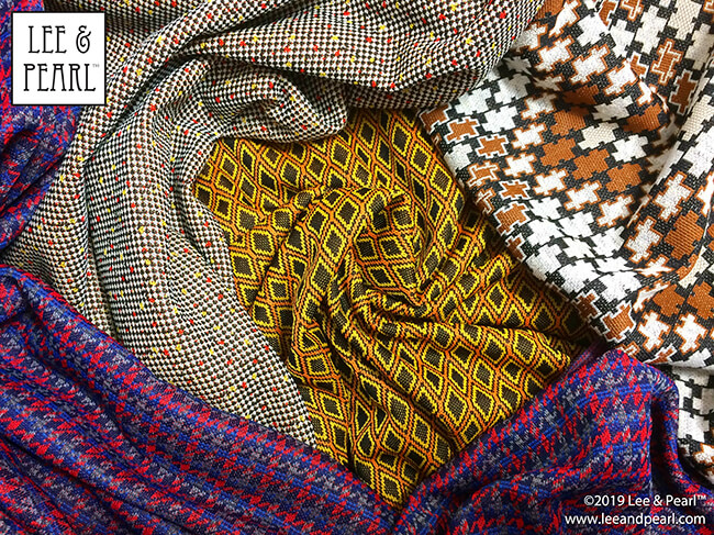 This week, Lee & Pearl pattern maker Pearl went to a local estate sale and came back to the workroom with TWENTY SEVEN HUNDRED vintage patterns — and a car load full of beautiful, FABRICS as well, like these amazing, groovy 70s double knits! Stay tuned as we sort through this remarkable collection from a truly stylish retired seamstress, and prepare to share its glories with our friends on Etsy!