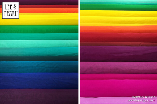 With a glorious palette of OVER ONE HUNDRED AND TEN colors spread out on the worktable in front of us, we like to think that each of our carefully chosen, five-color Lee & Pearl MYSTERY PACK silk organza kits is a unique work of art, with a unique story to tell.  Wouldn't you like to be the one imagining that story for your own kit? Now you can! CLICK THROUGH to see how!