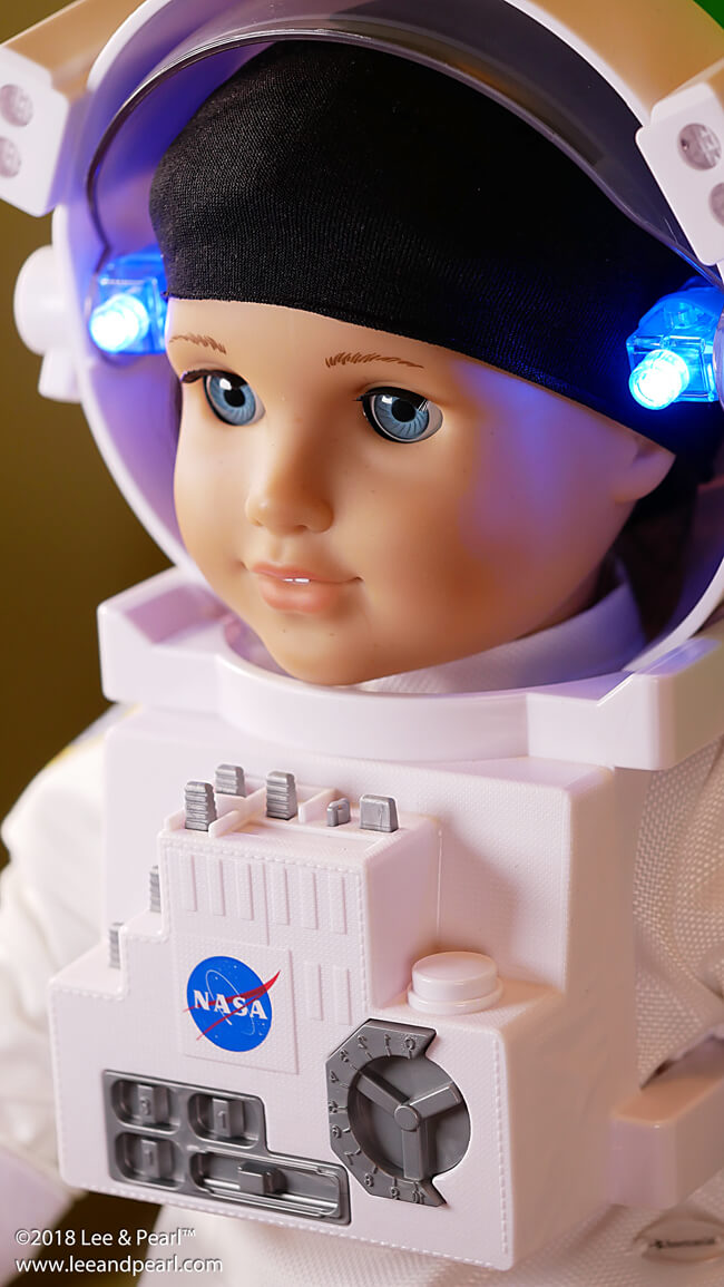 Lee & Pearl visit Tyson's Corner American Girl store to see Girl of the Year Luciana Vega and her space-themed collection.