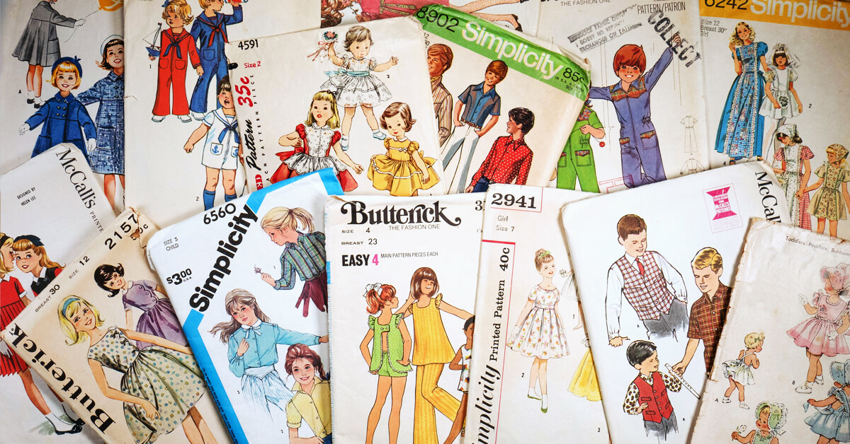 It's Cyber Week at Lee & Pearl — Day Three! Today we're turning our focus to the printed pattern sections of our Etsy store, where our designer and long-time pattern collector Pearl has prepared huge new releases from her collection of store-bought 18" doll patterns and adorable vintage kids' patterns, which are perfect for sewing unique gifts or for doll wardrobe inspiration.