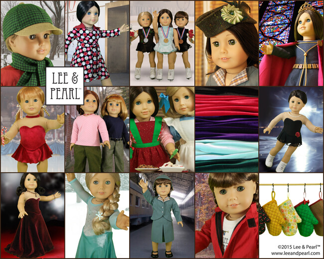 Make these great cold weather fashions, winter sports outfits and holiday clothes and accessories using Lee & Pearl patterns and Lee & Pearl fabric kits | available in our Etsy store at https://www.etsy.com/shop/leeandpearl